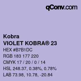 カラーコード: Kobra - VIOLET KOBRA® 23 | qconv.com