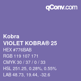 カラーコード: Kobra - VIOLET KOBRA® 25 | qconv.com