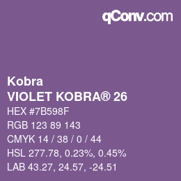 Código de color: Kobra - VIOLET KOBRA® 26 | qconv.com