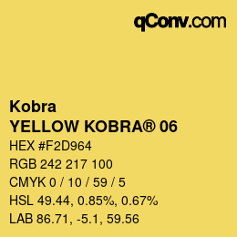 Farbcode: Kobra - YELLOW KOBRA® 06 | qconv.com