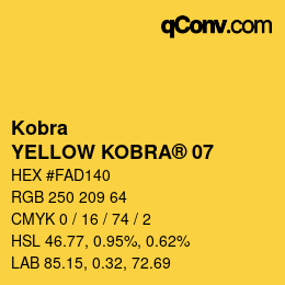 Farbcode: Kobra - YELLOW KOBRA® 07 | qconv.com