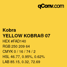 Código de color: Kobra - YELLOW KOBRA® 07 | qconv.com