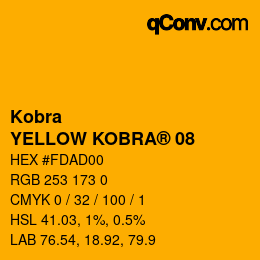 Farbcode: Kobra - YELLOW KOBRA® 08 | qconv.com