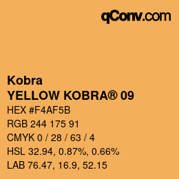 Farbcode: Kobra - YELLOW KOBRA® 09 | qconv.com