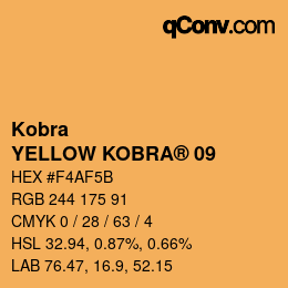 颜色代码: Kobra - YELLOW KOBRA® 09 | qconv.com