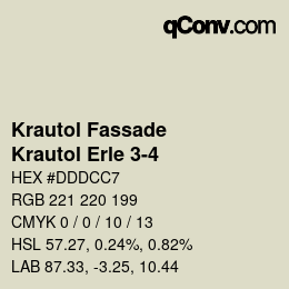 カラーコード: Krautol Fassade - Krautol Erle 3-4 | qconv.com