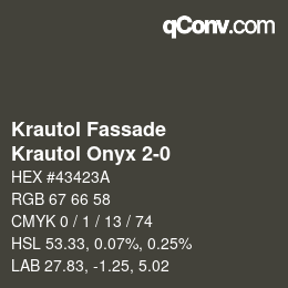 カラーコード: Krautol Fassade - Krautol Onyx 2-0 | qconv.com