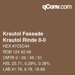 Code couleur: Krautol Fassade - Krautol Rinde 8-0 | qconv.com