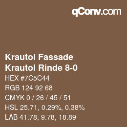 カラーコード: Krautol Fassade - Krautol Rinde 8-0 | qconv.com