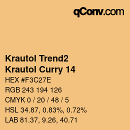 カラーコード: Krautol Trend2 - Krautol Curry 14 | qconv.com