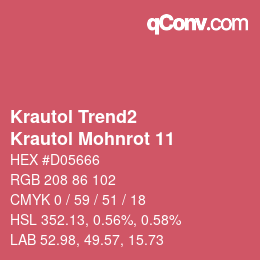 カラーコード: Krautol Trend2 - Krautol Mohnrot 11 | qconv.com