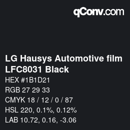 Código de color: LG Hausys Automotive film - LFC8031 Black | qconv.com