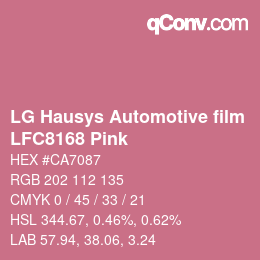 Farbcode: LG Hausys Automotive film - LFC8168 Pink | qconv.com