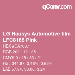 颜色代码: LG Hausys Automotive film - LFC8168 Pink | qconv.com
