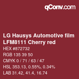 Farbcode: LG Hausys Automotive film - LFM8111 Cherry red | qconv.com