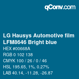 Farbcode: LG Hausys Automotive film - LFM8646 Bright blue | qconv.com