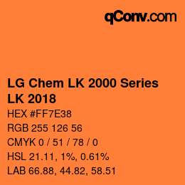 カラーコード: LG Chem LK 2000 Series - LK 2018 | qconv.com