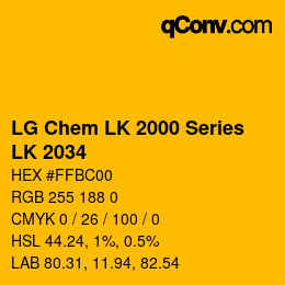 Código de color: LG Chem LK 2000 Series - LK 2034 | qconv.com