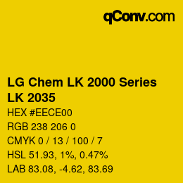 カラーコード: LG Chem LK 2000 Series - LK 2035 | qconv.com