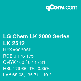 カラーコード: LG Chem LK 2000 Series - LK 2512 | qconv.com