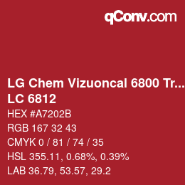 Código de color: LG Chem Vizuoncal 6800 Translucent - LC 6812 | qconv.com