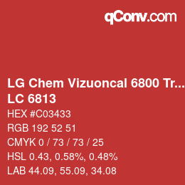 Código de color: LG Chem Vizuoncal 6800 Translucent - LC 6813 | qconv.com