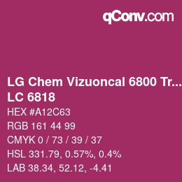 Código de color: LG Chem Vizuoncal 6800 Translucent - LC 6818 | qconv.com