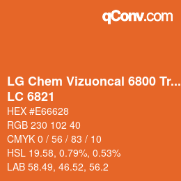 カラーコード: LG Chem Vizuoncal 6800 Translucent - LC 6821 | qconv.com