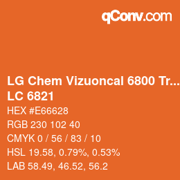 カラーコード: LG Chem Vizuoncal 6800 Translucent - LC 6821 | qconv.com