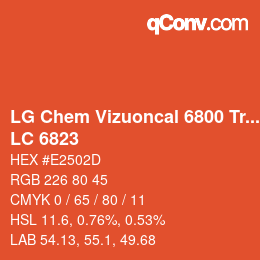 Código de color: LG Chem Vizuoncal 6800 Translucent - LC 6823 | qconv.com