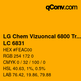 Código de color: LG Chem Vizuoncal 6800 Translucent - LC 6831 | qconv.com