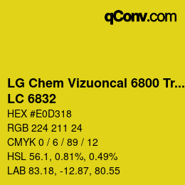 Código de color: LG Chem Vizuoncal 6800 Translucent - LC 6832 | qconv.com