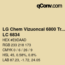 カラーコード: LG Chem Vizuoncal 6800 Translucent - LC 6834 | qconv.com