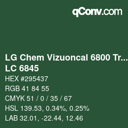 Código de color: LG Chem Vizuoncal 6800 Translucent - LC 6845 | qconv.com