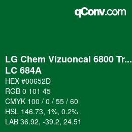 カラーコード: LG Chem Vizuoncal 6800 Translucent - LC 684A | qconv.com