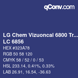 Código de color: LG Chem Vizuoncal 6800 Translucent - LC 6856 | qconv.com