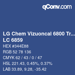 カラーコード: LG Chem Vizuoncal 6800 Translucent - LC 6859 | qconv.com