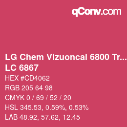 Código de color: LG Chem Vizuoncal 6800 Translucent - LC 6867 | qconv.com