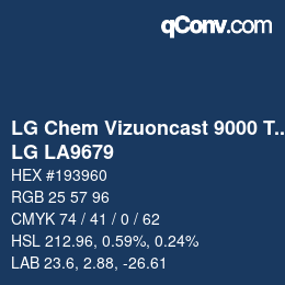 Código de color: LG Chem Vizuoncast 9000 Translucent - LG LA9679 | qconv.com