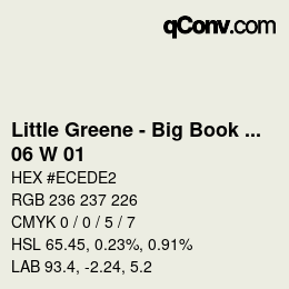 カラーコード: Little Greene - Big Book Of Colours - 06 W 01 | qconv.com