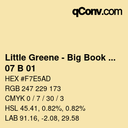 カラーコード: Little Greene - Big Book Of Colours - 07 B 01 | qconv.com