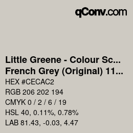 Code couleur: Little Greene - Colour Scales - French Grey (Original) 113 | qconv.com