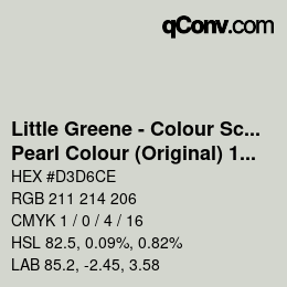 Farbcode: Little Greene - Colour Scales - Pearl Colour (Original) 100 | qconv.com