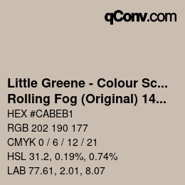 Farbcode: Little Greene - Colour Scales - Rolling Fog (Original) 143 | qconv.com