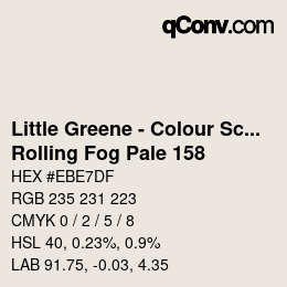 カラーコード: Little Greene - Colour Scales - Rolling Fog Pale 158 | qconv.com