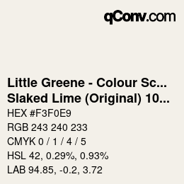 Farbcode: Little Greene - Colour Scales - Slaked Lime (Original) 105 | qconv.com