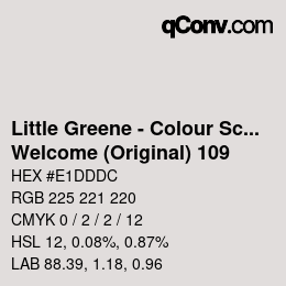 カラーコード: Little Greene - Colour Scales - Welcome (Original) 109 | qconv.com