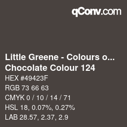 Color code: Little Greene - Colours of England - Chocolate Colour 124 | qconv.com