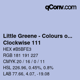 カラーコード: Little Greene - Colours of England - Clockwise 111 | qconv.com