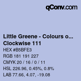 カラーコード: Little Greene - Colours of England - Clockwise 111 | qconv.com